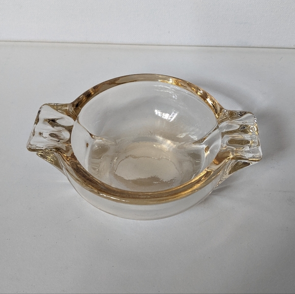 Vintage mid century thick glass ashtray orange coated - Picture 2 of 6